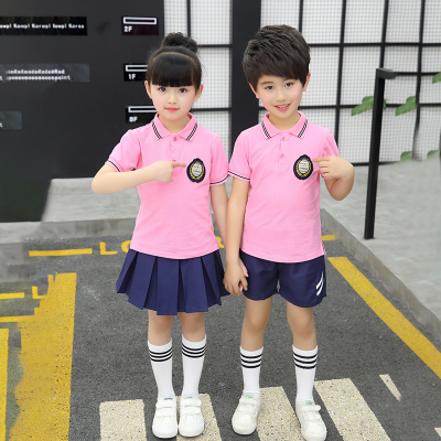 幼儿园园服夏装夏季套装小学生校服纯棉班服儿童短袖毕业照校服