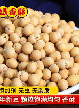 炒黄豆原味熟食无盐炒黄豆打豆浆休闲零食小吃黄豆即食干炒黄豆