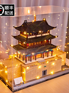 中国古建筑甘肃嘉峪关积木3d立体拼图拼装天坛玩具模型男女孩礼物