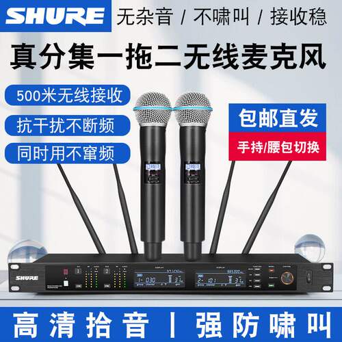 舒尔专业无线话筒一拖二