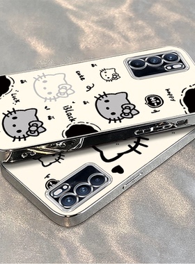 适用于OPPOReno6手机壳OPPOReno6Pro新款可爱女款全包Reno6Pro+软壳电镀银卡通可爱软壳超薄