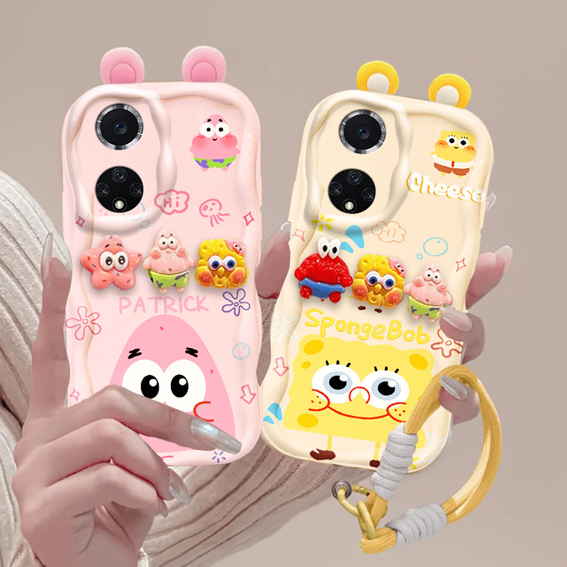 适用荣耀50手机壳荣耀50PRO/50SE保护套立体公仔手链女款