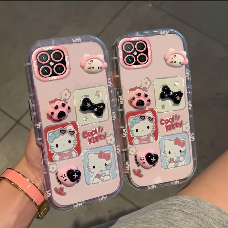 适用于荣耀Play5【5G】手机壳卡通镜子支架荣耀PLAY5T保护套女款防摔软壳新款可爱公仔网红高级感镜面泡芙壳