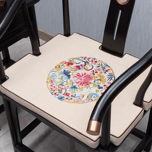 中式 红木椅子垫子坐垫圈椅太师椅餐椅茶椅卡口椅垫海绵加厚防滑垫