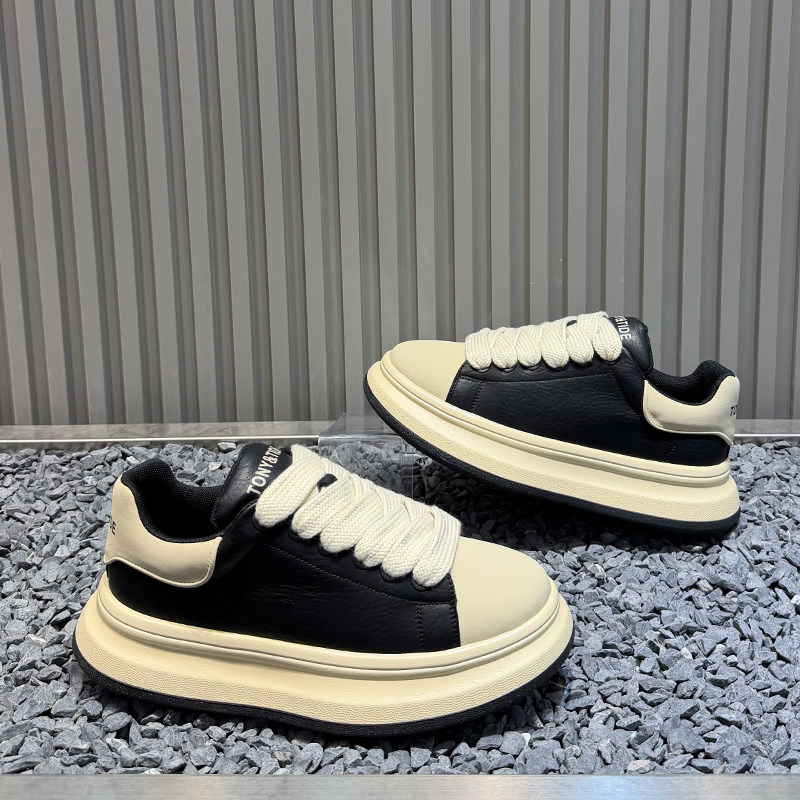 男鞋2025冬季新款时尚百搭厚底面包鞋真皮复古小众原创系带休闲鞋,流行男鞋,时尚休闲鞋,淘宝优惠券,粉丝福利购,淘宝优惠卷