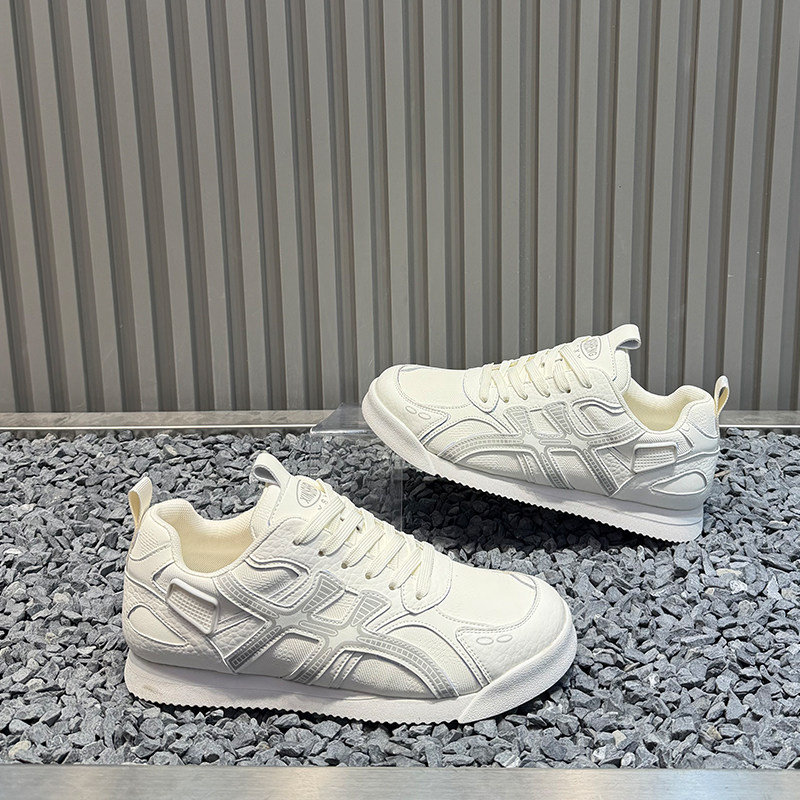 男鞋2026春季新款时尚百搭平底低帮板鞋皮布拼接复古系带休闲鞋潮,流行男鞋,时尚休闲鞋,淘宝优惠券,粉丝福利购,淘宝优惠卷