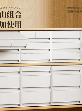 日本抽屉式收纳盒多层塑料储物柜子衣柜整理盒多功能桌面A4文件