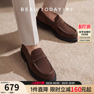 休闲皮鞋 一脚蹬时尚 高级感 男秋冬新款 BeauToday复古英伦风乐福鞋