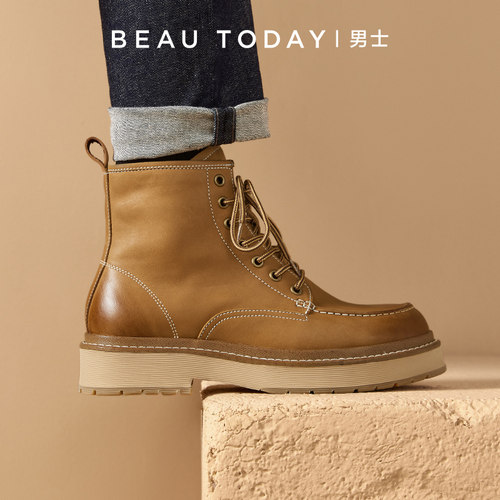 BeauToday英伦马丁靴大黄靴