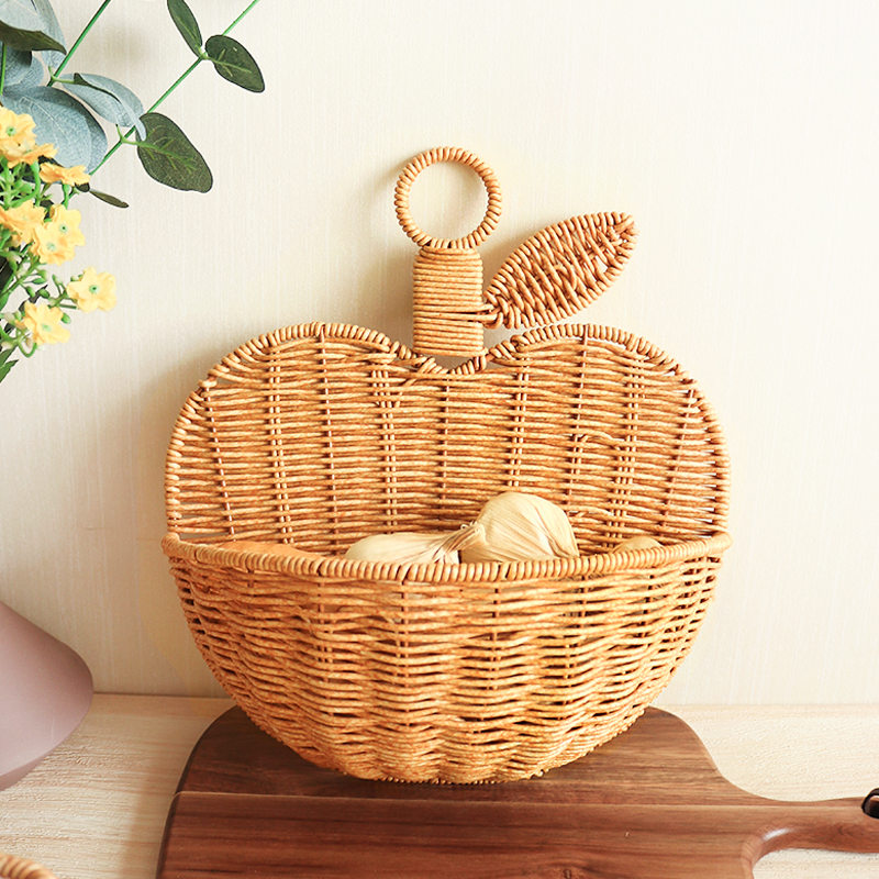 朴色生活姜蒜墙挂式收纳篮