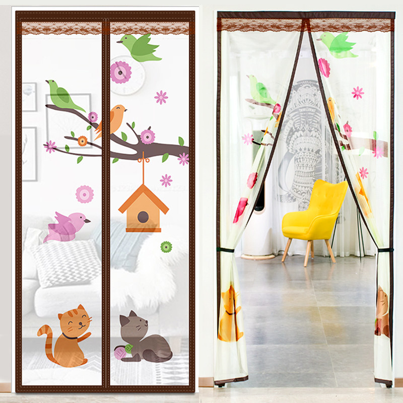 防蚊门帘夏季家用魔术贴强力磁性块沙纱窗大静音阳台隔断加密通风