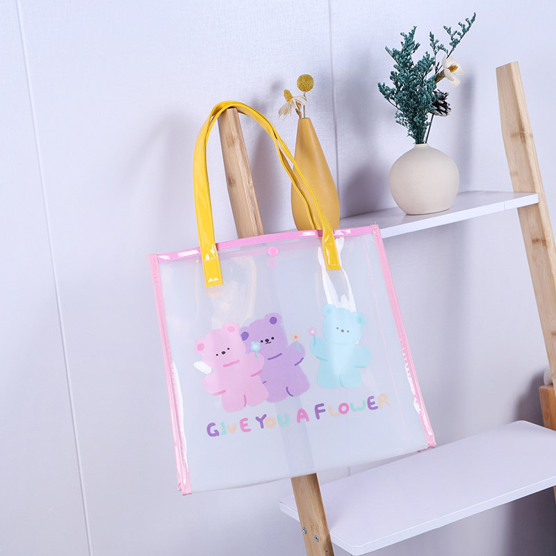 三只小熊inspvc透明手提礼品袋礼物袋结婚喜糖回伴手礼防水果冻包