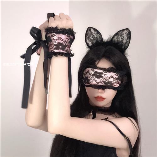 性感蕾丝禁欲系睡眠遮光眼罩氛围感纯欲绑手丝带手环蒙眼情调套装