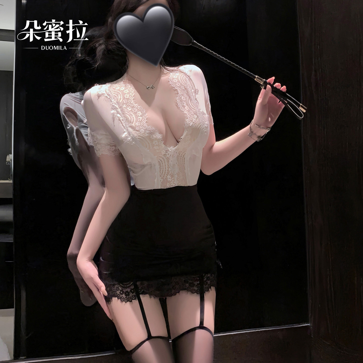 性感蕾丝透视秘书包臀裙