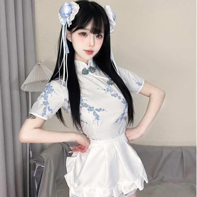 邻家妹妹：中华小厨娘 *新款改良旗袍cos软妹萝莉中式女仆连衣裙