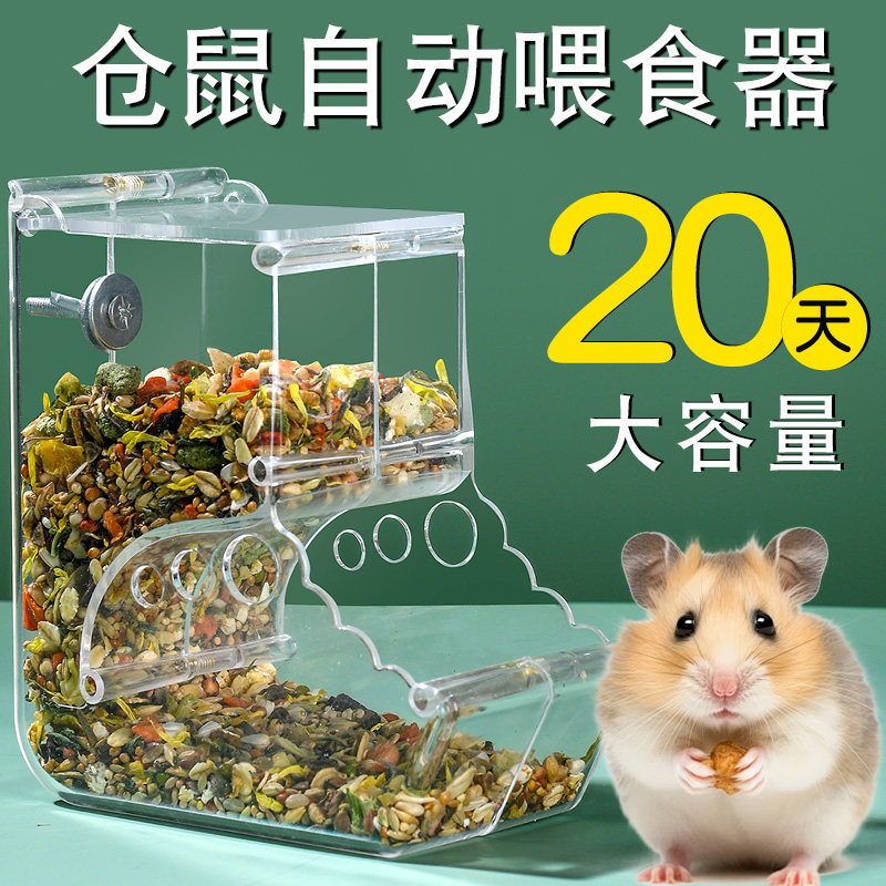 金丝熊仓鼠自动喂食器食盆盒吃饭图片