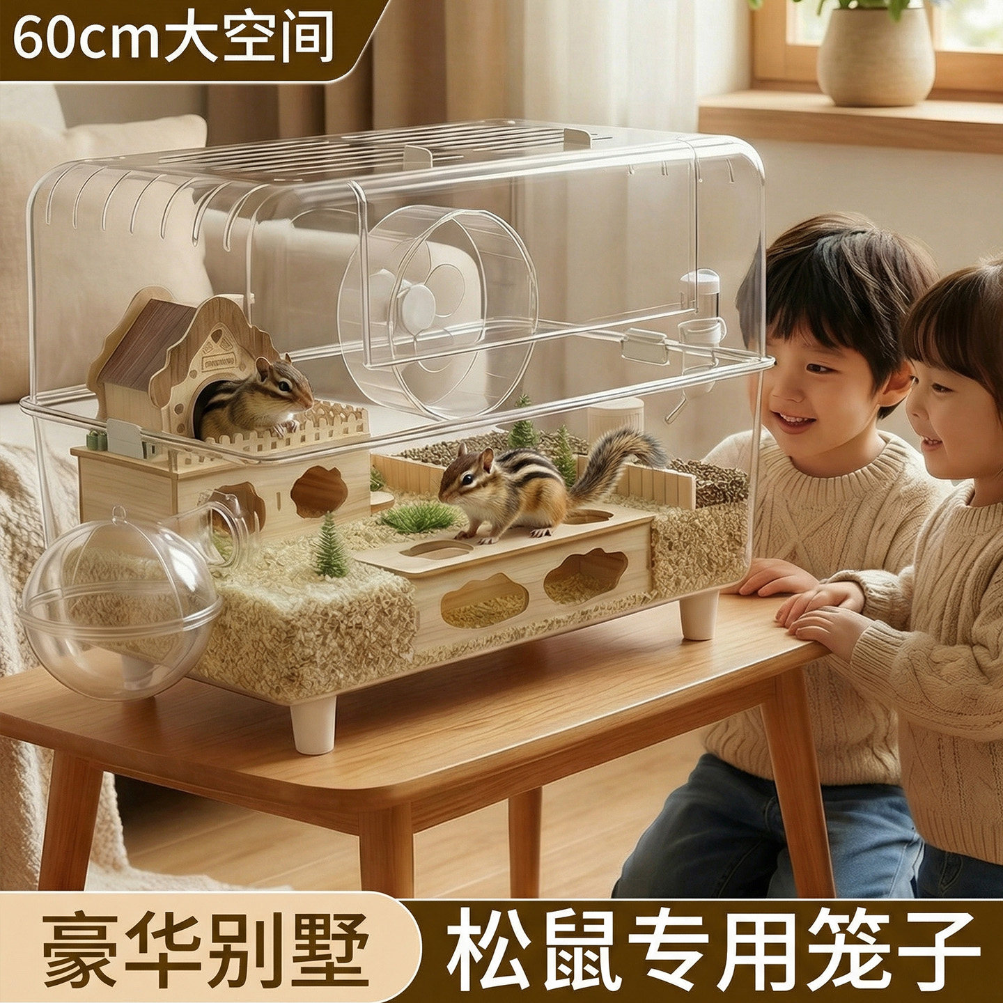 松鼠专用笼子仓鼠金丝熊豪华别墅超大便宜宠物家用易清理防啃咬60图片