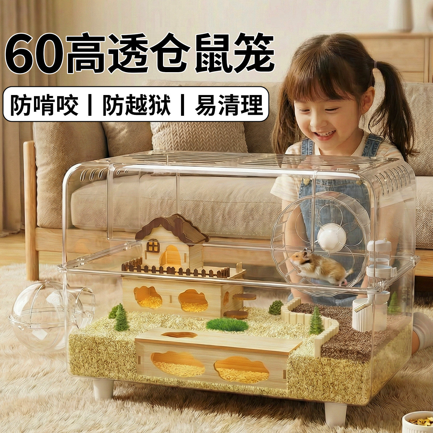 亚克力仓鼠笼子金丝熊豪华大别墅图片