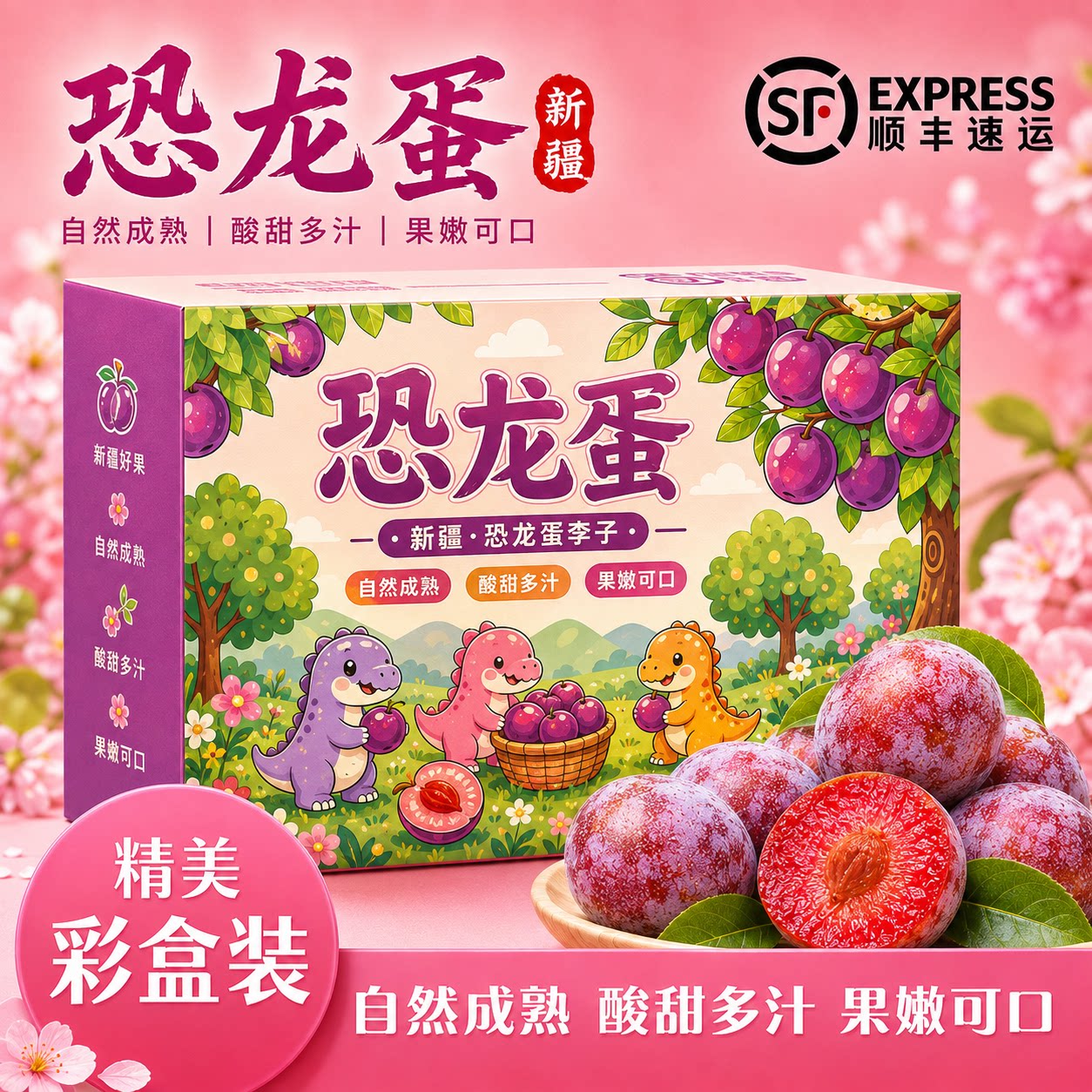 顺丰京东新疆恐龙蛋李子当季新鲜红心红肉酸脆甜孕妇爱吃水果杏李