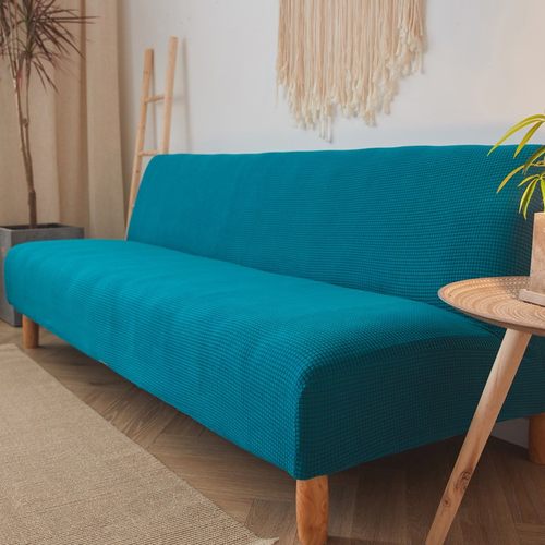 万能纯色折叠无扶手沙发床套定制