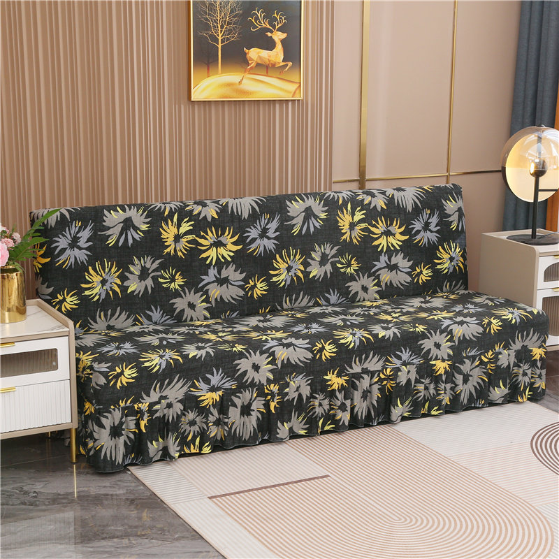 折叠弹力沙发床套罩懒人两用简易无扶手裙边款沙发套全包四季通用
