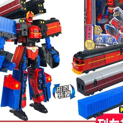 灵动创想列车超人和谐号复兴天焰二合体动火车高铁儿童玩具男孩