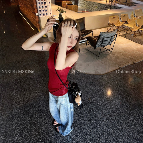 MSKIN6甜酷背心女显瘦遮副乳工装