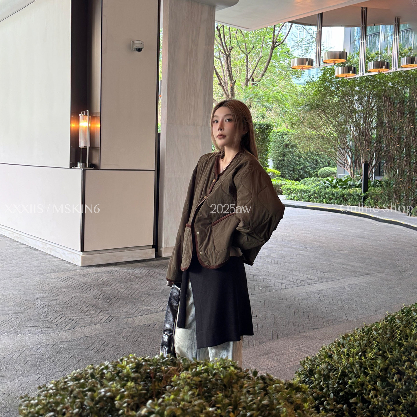 军绿夹棉外套女宽松重工定染棉服