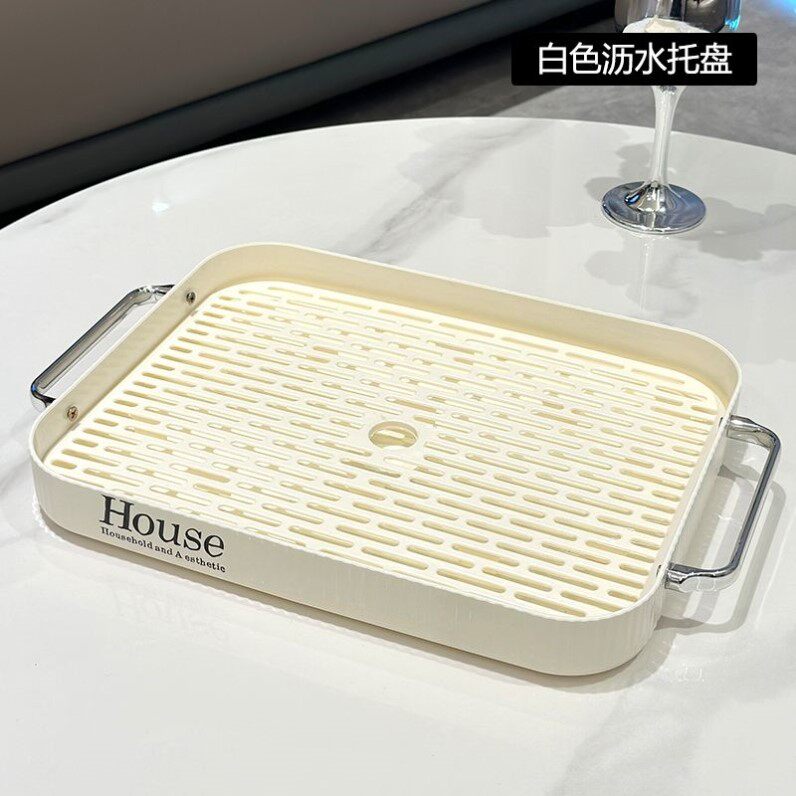 创意杯子架家用客厅双层沥水托盘收纳置物架办公室放茶具水杯茶盘