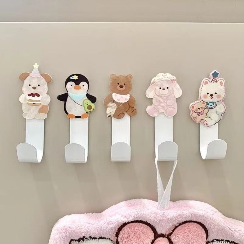 ins风可爱挂钩学生宿舍浴室卫生间卡通动物粘钩壁挂式免打洞钥匙