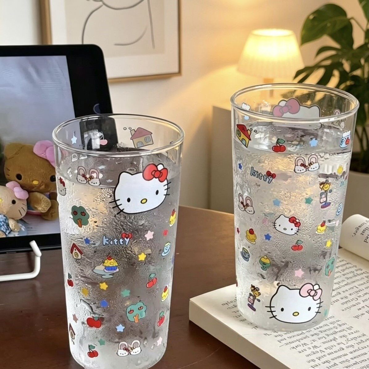 可爱卡通小猫耐热玻璃咖啡杯牛奶