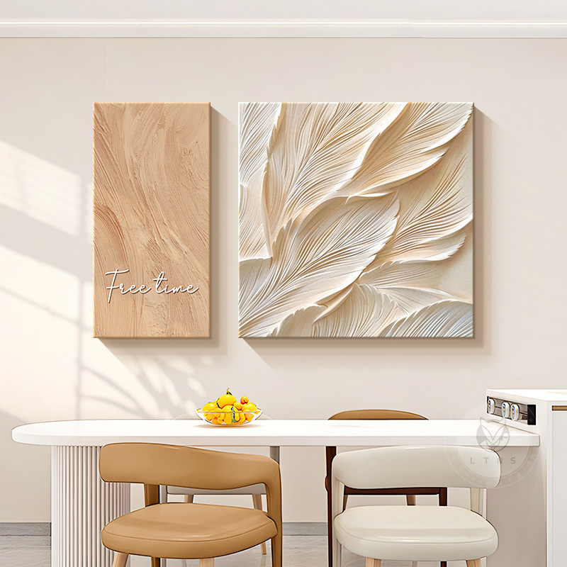 奶油风餐厅装饰画小众艺术花卉餐桌背景墙高级感挂画大气砂岩壁画,家居饰品,现代装饰画,淘宝优惠券,粉丝福利购,淘宝优惠卷