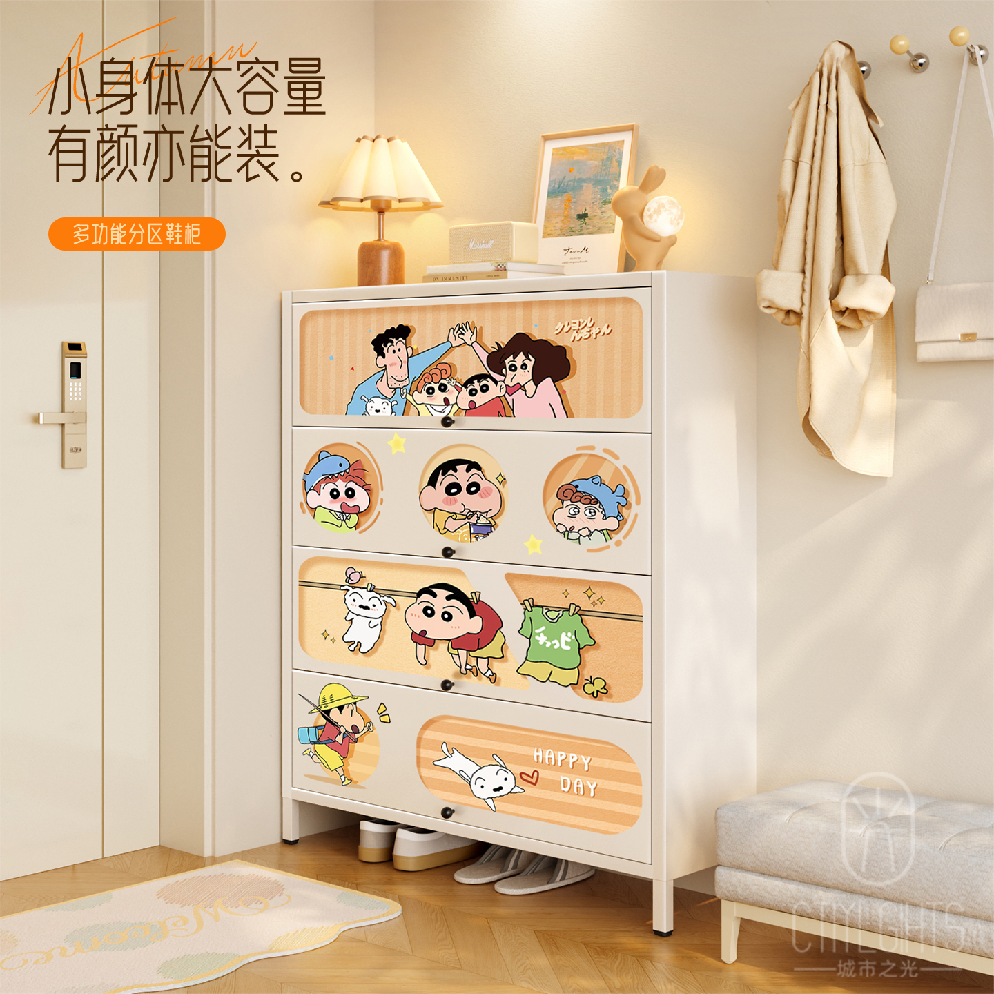 奶油风鞋柜家用门口大容量多层