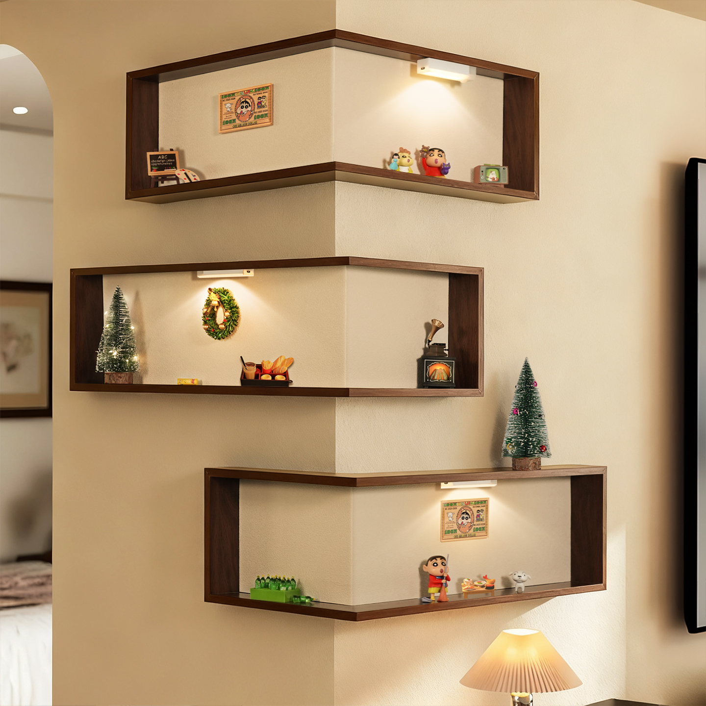 转角置物架客厅墙角收纳架