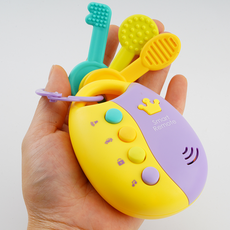 婴儿早教音乐遥控器 婴幼益智玩具儿童仿真汽车钥匙硅胶可咬8个月