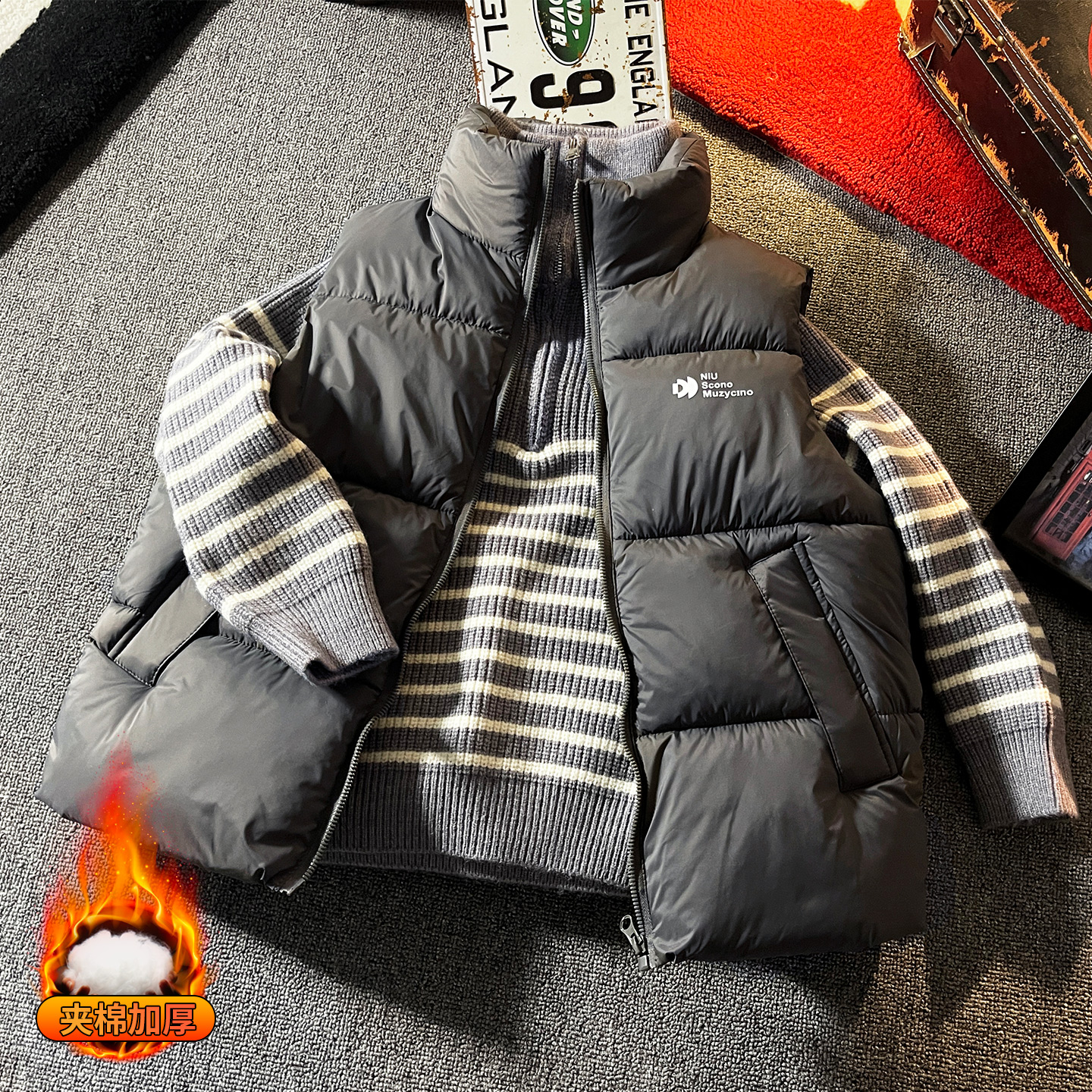 壹贝优男童马甲冬装夹棉无袖外套