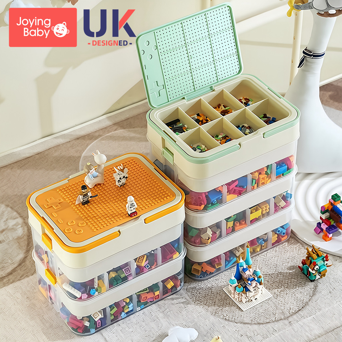 儿童玩具收纳盒小颗粒乐高积木零件多层分格分类收纳箱拼装整理箱,收纳整理,积木收纳盒,淘宝优惠券,粉丝福利购,淘宝优惠卷