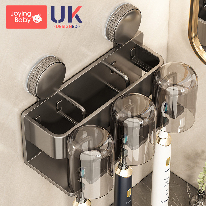 吸盘牙刷架免打孔置物架壁挂式牙刷杯子卫生间漱口杯家庭套装收纳