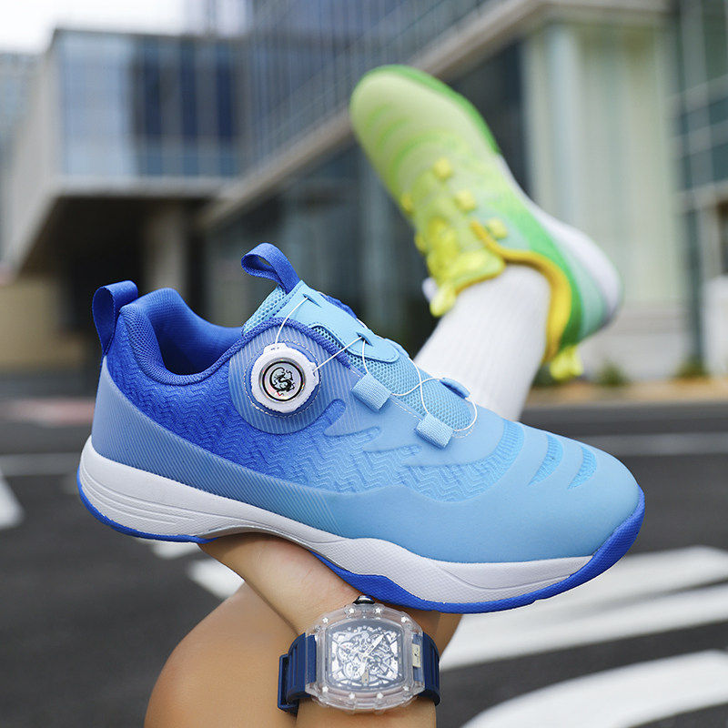 专业儿童羽毛球鞋男童小学生夏季乒乓球训练运动专用旋转钮扣男鞋