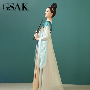 GSAK复原款改良汉服唐制齐胸假两件汉元素仙气显瘦连衣裙古装日常