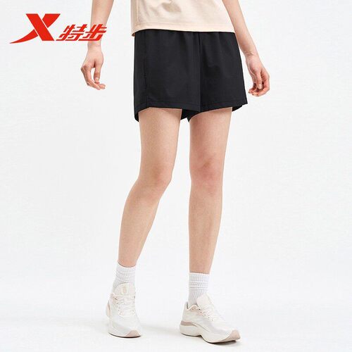 特步短裤女2025夏季新款健身跑步透气女子梭织短裤975228240049