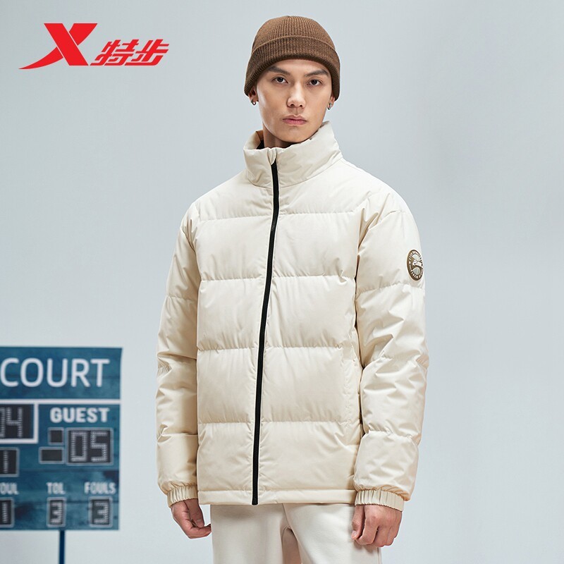 反季清仓特步羽绒服男款冬季加绒加厚保暖运动外套976429190088