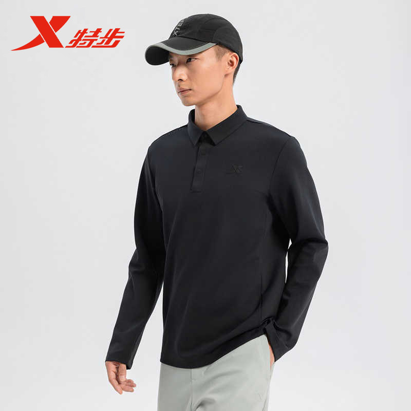 特步运动T恤长袖针织衫男2025春季新款百搭保暖卫衣975129030109,运动服/休闲服装,运动POLO衫,淘宝优惠券,粉丝福利购,淘宝优惠卷