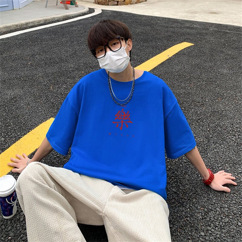 2023夏季新款短袖T恤男大码港风体恤潮牌潮流纯棉打底衫T6612-P15,男装T恤,星座815-2