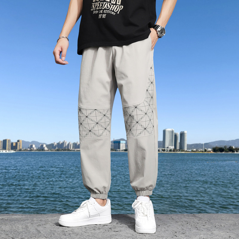 冰丝裤男夏季宽松束脚超薄垂感丝滑休闲长裤速干运动裤K2208-P35,男装休闲裤,星座815-2
