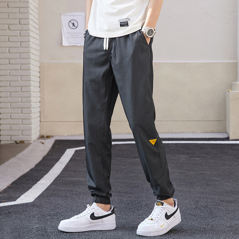 2023春夏松紧腰束脚宽松哈伦休闲裤男3色M-5XL码K2282-P45,男装休闲裤,星座815-2