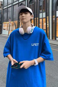 22夏季港风男士百搭休闲复古印花潮大码宽松圆领短袖T恤T6617-P15图片