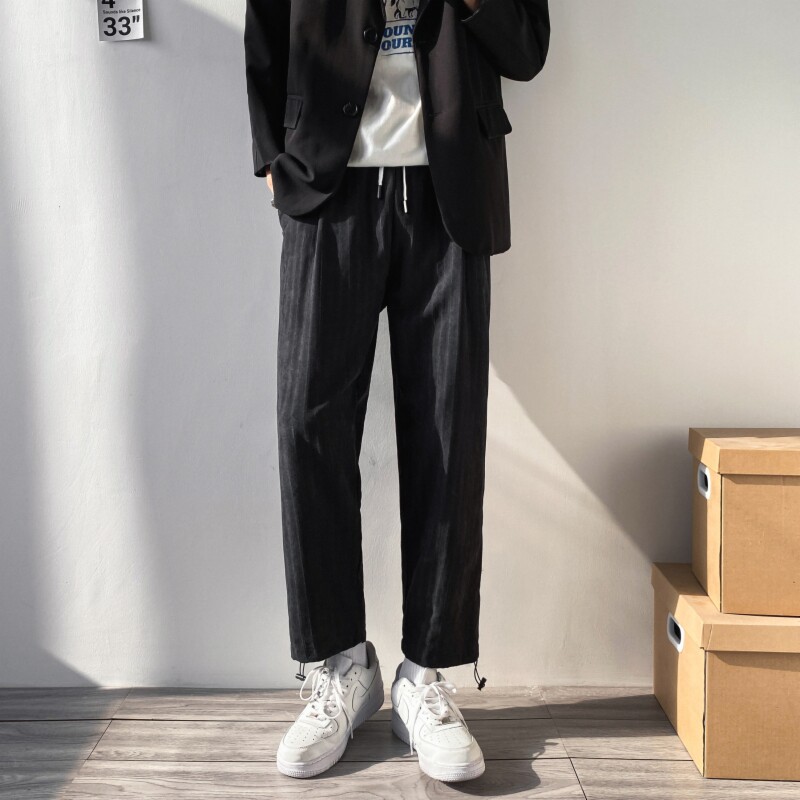 高品质直播男士薄款冰丝运动裤夏季百搭条纹潮流休闲长裤K91-P38,男装休闲裤,星座815-2