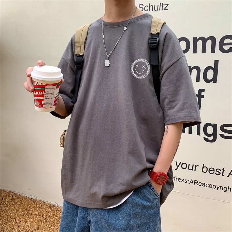 2023夏季新款短袖T恤男大码港风体恤潮牌潮流纯棉打底衫T6613-P15,男装T恤,星座815-2