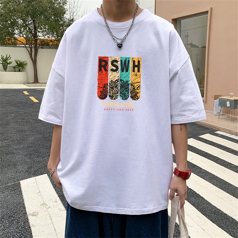 2024夏季新款短袖T恤男大码港风体恤潮牌潮流纯棉打底衫T6611-P15,男装T恤,星座815-2